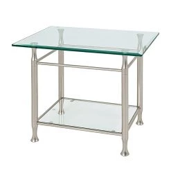 Home Design Table d'appoint Vienne - Verre avec bord à facettes