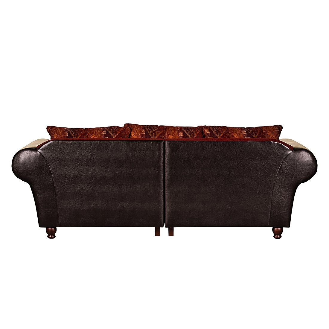 Maison Belfort Grand canapé Christian - Cuir synthétique marron foncé / Tissu rouge - Marron foncé / Rouge 7 Maison Belfort Grand canapé Christian - Cuir synthétique marron foncé / Tissu rouge - Marron foncé / Rouge – Image 5