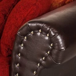 Maison Belfort Grand canapé Christian - Cuir synthétique marron foncé / Tissu rouge - Marron foncé / Rouge 26 Maison Belfort Grand canapé Christian - Cuir synthétique marron foncé / Tissu rouge - Marron foncé / Rouge -Meubles de salon Soldes bigsofa christian kunstleder schwarz webstoff rot 354619