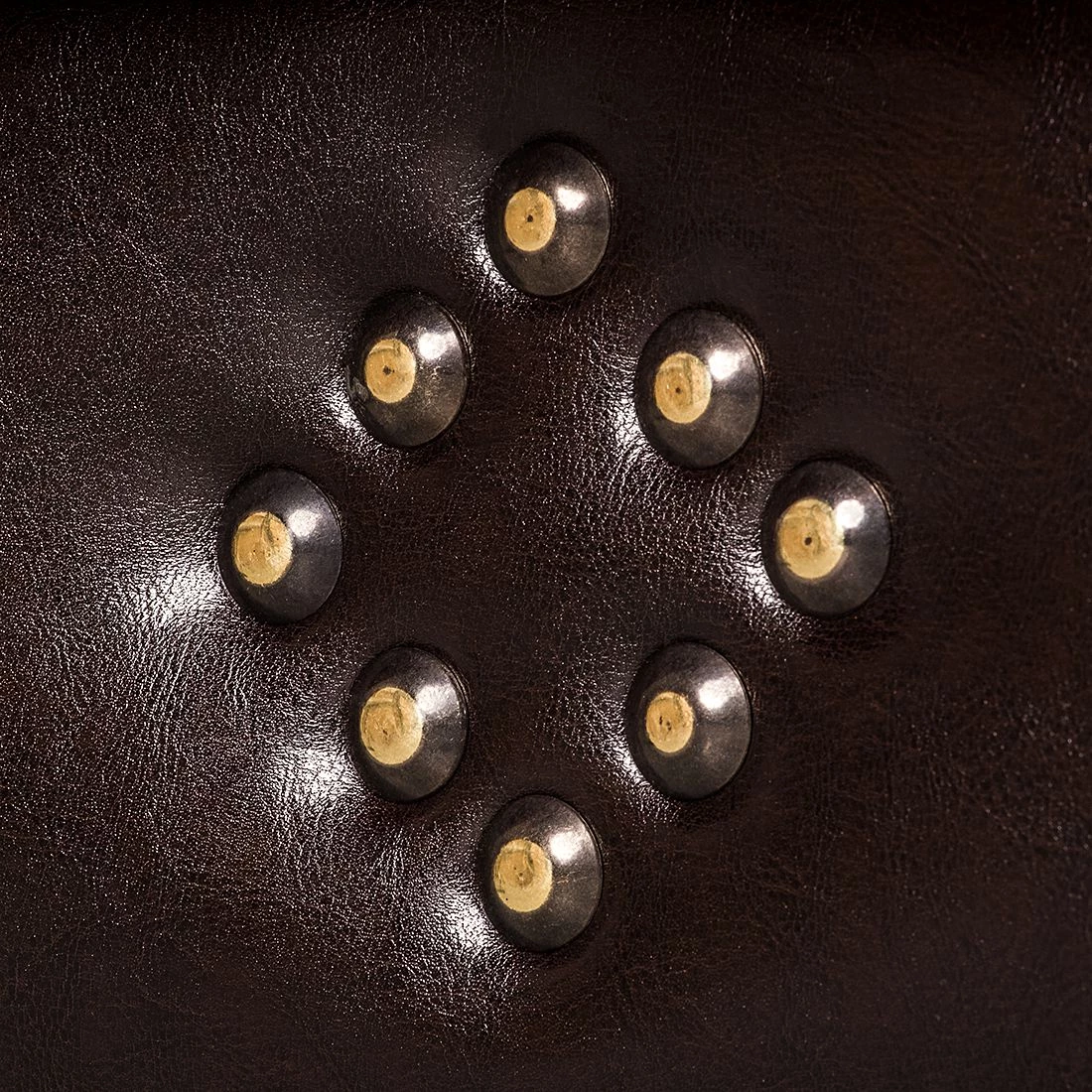 Maison Belfort Grand canapé Christian - Cuir synthétique marron foncé / Tissu rouge - Marron foncé / Rouge 12 Maison Belfort Grand canapé Christian - Cuir synthétique marron foncé / Tissu rouge - Marron foncé / Rouge – Image 10