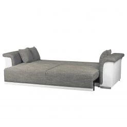 Roomscape Grand canapé Rockypoint (convertible) - Blanc / Gris -Meubles de salon Soldes bigsofa rockypoint mit schlaffunktion kunstleder strukturstoff weiss grau 4097328