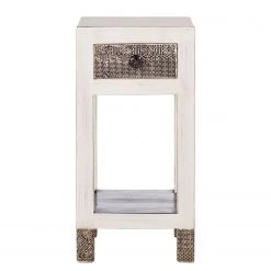 Wolf-Möbel Table d'appointGoa White - Multicolore -Meubles de salon Soldes blumensaeule goa white mehrfarbig 4028032