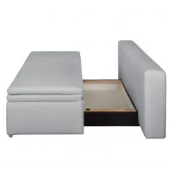 Fredriks Canapé convertible boxspring Goodlow - Velours - Tissu Polia: Gris platine - Avec fonction couchage -Meubles de salon Soldes boxspring schlafsofa goodlow strukturstoff platin 4280576