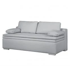 Fredriks Canapé convertible boxspring Goodlow - Velours - Tissu Polia: Gris platine - Avec fonction couchage