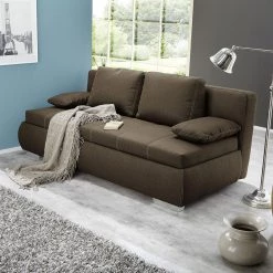 Loftscape Canapé boxspring convertible Madang - Marron -Meubles de salon Soldes boxspring schlafsofa madang webstoff braun 2014034