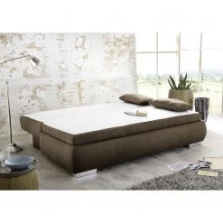 Loftscape Canapé boxspring convertible Madang - Marron -Meubles de salon Soldes boxspring schlafsofa madang webstoff braun 2014042