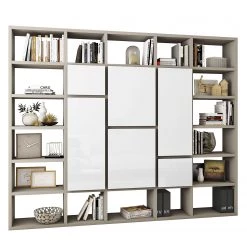 Loftscape Étagère Emporior VI - Mat beige clair - 272 cm - Blanc brillant