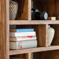 Ars Natura Bibliothèque Trangle - Sheesham massif -Meubles de salon Soldes buecherregal trangle sheesham massiv 723986