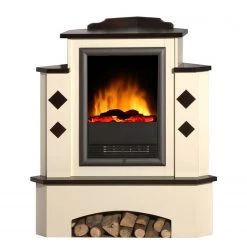 Montreux Cheminée électrique Calabria - Blanc crème / Brun colonial