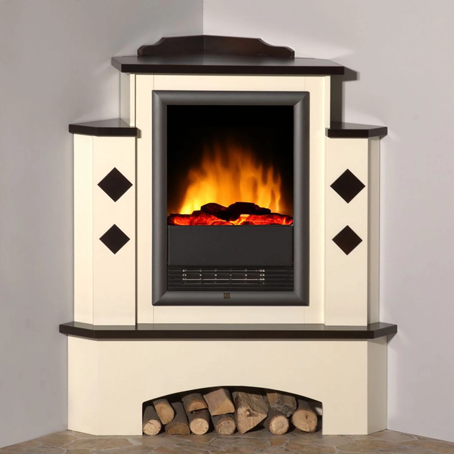 Montreux Cheminée électrique Calabria - Blanc crème / Brun colonial 4 Montreux Cheminée électrique Calabria - Blanc crème / Brun colonial – Image 2