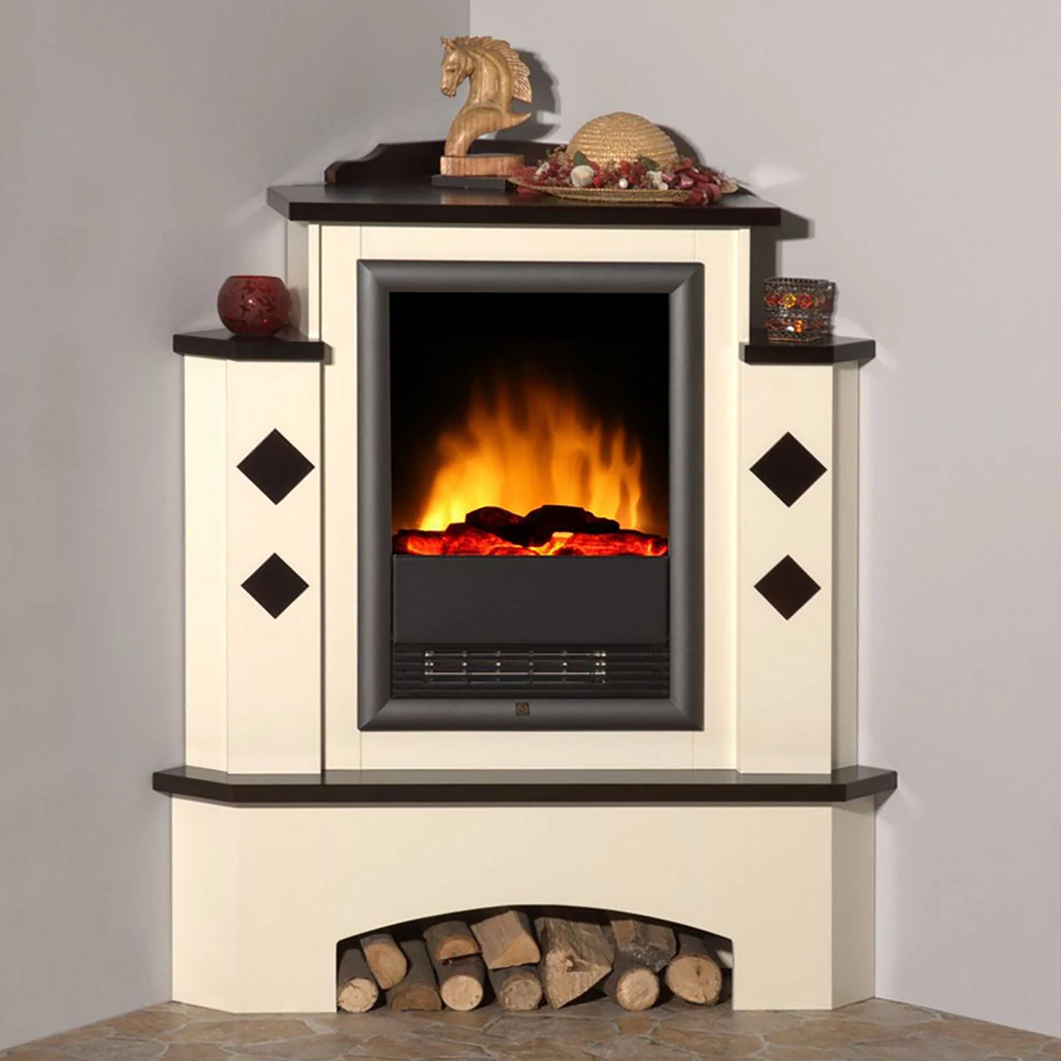 Montreux Cheminée électrique Calabria - Blanc crème / Brun colonial 7 Montreux Cheminée électrique Calabria - Blanc crème / Brun colonial – Image 5