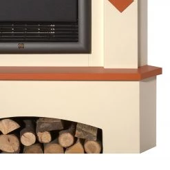 Montreux Cheminée électrique Calabria - Blanc crème / terracotta -Meubles de salon Soldes calabria elektro eckkamin cremeweiss terrakotta 2249334