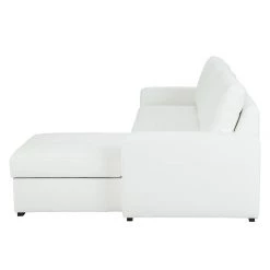 Fredriks Canapé d'angle Cavolo - Avec fonction couchage - Imitation cuir blanc - Méridienne montable à gauche ou à droite -Meubles de salon Soldes cavolo ecksofa mit schlaffunktion kunstleder weiss ottomane rechts 1304575