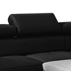 Cotta Canapé panoramique Samu (convertible) - Cuir synthétique noir - Méridienne à droite (vue de face) -Meubles de salon Soldes cotta 2013 08 19 teil2 260499