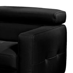 Cotta Canapé panoramique Samu (convertible) - Cuir synthétique noir - Méridienne à gauche (vue de face) -Meubles de salon Soldes cotta 2013 08 19 teil2 260512