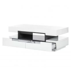 Fredriks Table basse Anna - Blanc brillanc / Gris foncé -Meubles de salon Soldes couchtisch anna hochglanz weiss dunkelgrau 4060436