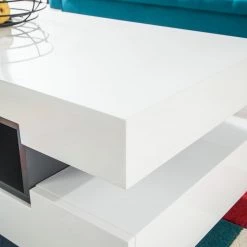 Fredriks Table basse Anna - Blanc brillanc / Gris foncé -Meubles de salon Soldes couchtisch anna hochglanz weiss dunkelgrau 4060452