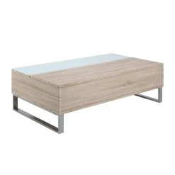 Loftscape Table basse Dahlia - Imitation chêne de Sonoma / Blanc -Meubles de salon Soldes couchtisch dahlia eiche sonoma dekor 1029426