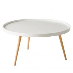 Mørteens Table basse Flicka I - Partiellement en hêtre massif - Blanc mat