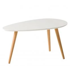 Mørteens Table basse Lilja I (lot de 2) - Partiellement en hêtre massif - Blanc mat -Meubles de salon Soldes couchtisch lilja i 2 teilig buche teilmassiv matt weiss 5127264