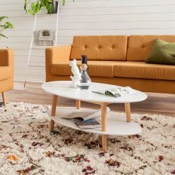 Mørteens Table basse Lindholm - Partiellement en chêne massif - Blanc 10 Mørteens Table basse Lindholm - Partiellement en chêne massif - Blanc -Meubles de salon Soldes couchtisch lindholm weiss eiche massiv 3387053