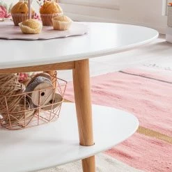 Mørteens Table basse Lindholm - Partiellement en chêne massif - Blanc 13 Mørteens Table basse Lindholm - Partiellement en chêne massif - Blanc -Meubles de salon Soldes couchtisch lindholm weiss eiche massiv 3387745