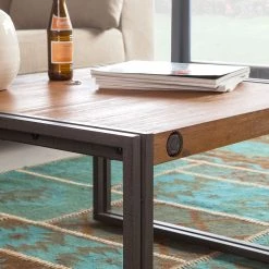 Ars manufacti Table basse Manchester II - Acacia massif / Métal -Meubles de salon Soldes couchtisch manchester ii akazie massiv metall 4881824