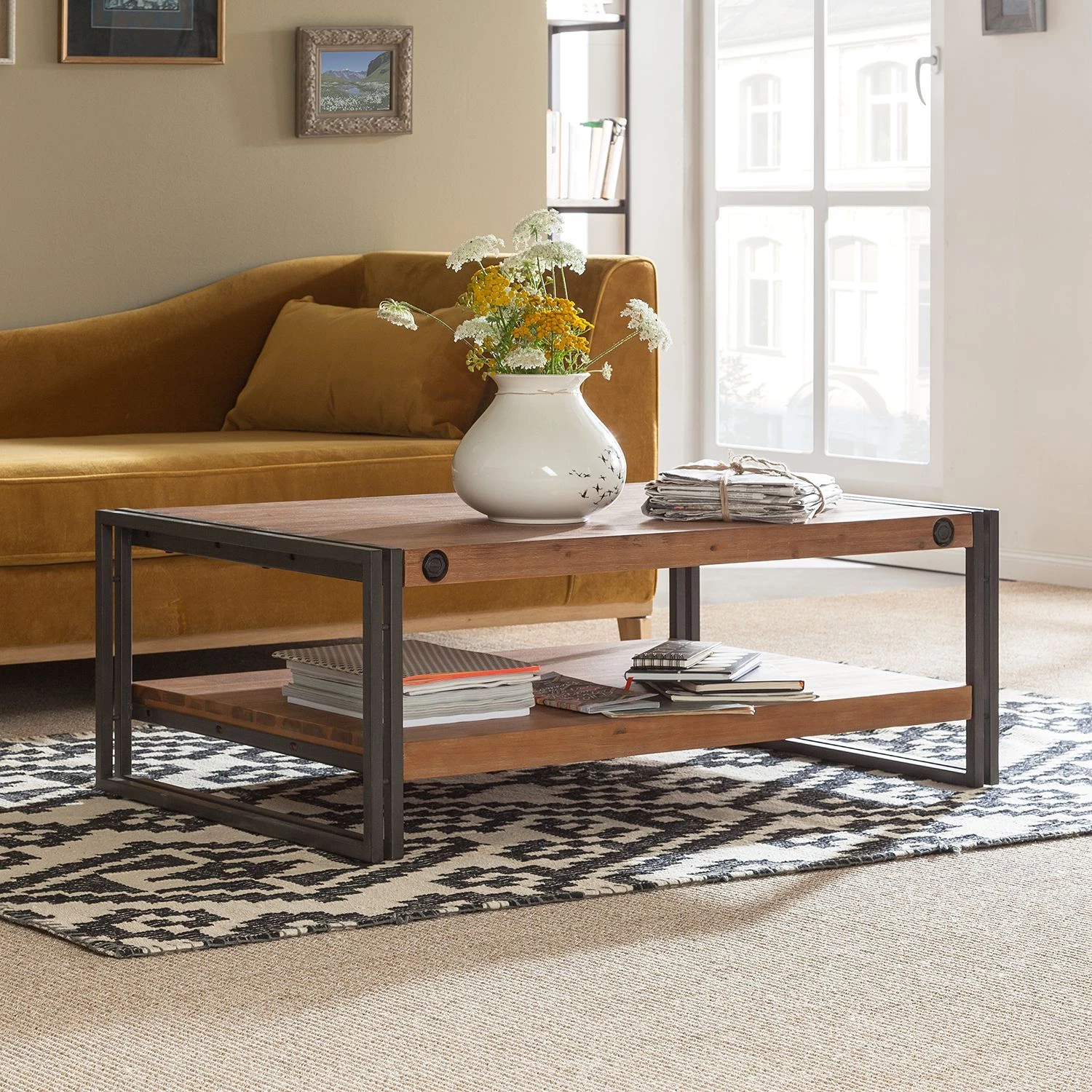 Ars manufacti Table basse Manchester III - Acacia massif / Acier 4 Ars manufacti Table basse Manchester III - Acacia massif / Acier – Image 2