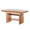 Modoform Table basse Temple Bar - Réglage de la hauteur et extensible - Duramen de hêtre partiellement massif