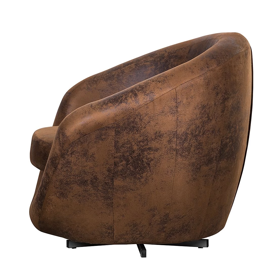 Fredriks Fauteuil pivotant Marvin - Aspect cuir vieilli - Marron 6 Fredriks Fauteuil pivotant Marvin - Aspect cuir vieilli - Marron – Image 4