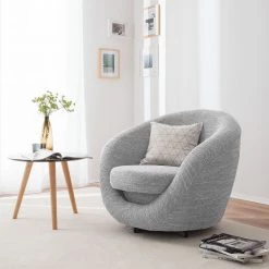 Fredriks Fauteuil pivotant Marvin - Argenté 18 Fredriks Fauteuil pivotant Marvin - Argenté -Meubles de salon Soldes drehsessel marvin strukturstoff silber 4904940