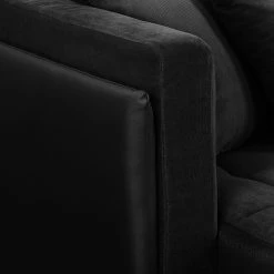 Fredriks Canapé d'angle Agueada IV - Noir - Méridienne courte à gauche (vue de face) -Meubles de salon Soldes ecksofa agueada iv kunstleder webstoff longchair davorstehend links schwarz 4365948