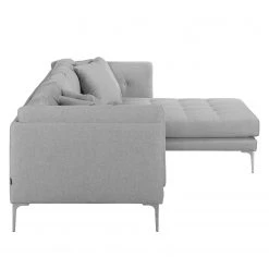 Fredriks Canapé d'angle Agueda - Gris - Méridienne courte à droite (vue de face) -Meubles de salon Soldes ecksofa agueda webstoff longchair ottomane davorstehend rechts grau 2658378