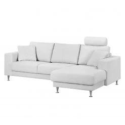 Fredriks Canapé d'angle Arietta - Gris platine - Méridienne courte à droite (vue de face) -Meubles de salon Soldes ecksofa arietta webstoff longchair davorstehend rechts platingrau 3756260