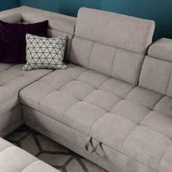 Fredriks Canapé d'angle Ayna - Cachemire - Méridienne longue à gauche (vue de face) - Avec fonction couchage -Meubles de salon Soldes ecksofa ayna microfaser ottomane davorstehend links mit schlaffunktion kaschmir 4947376