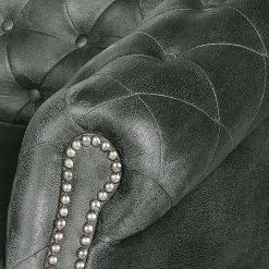 Ars manufacti Canapé d'angle Benavente - Anthracite - Méridienne courte à droite (vue de face) -Meubles de salon Soldes ecksofa benavente antiklederoptik anthrazith longchair davorstehend rechts 437326