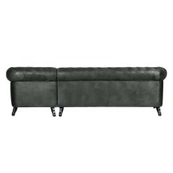 Ars manufacti Canapé d'angle Benavente - Anthracite - Méridienne courte à droite (vue de face) -Meubles de salon Soldes ecksofa benavente antiklederoptik anthrazith longchair davorstehend rechts 437331