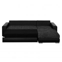 Roomscape Canapé d'angle Berrings (convertible) - Méridienne courte à droite (vue de face) 45 Roomscape Canapé d'angle Berrings (convertible) - Méridienne courte à droite (vue de face) -Meubles de salon Soldes ecksofa berrings mit schlaffunktion kunstleder strukturstoff schwarz longchair davorstehend rechts 4963256