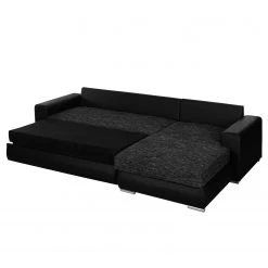 Roomscape Canapé d'angle Berrings (convertible) - Méridienne courte à droite (vue de face) 43 Roomscape Canapé d'angle Berrings (convertible) - Méridienne courte à droite (vue de face) -Meubles de salon Soldes ecksofa berrings mit schlaffunktion kunstleder strukturstoff schwarz longchair davorstehend rechts 4963268