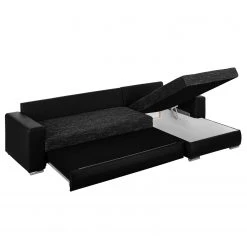 Roomscape Canapé d'angle Berrings (convertible) - Méridienne courte à droite (vue de face) 44 Roomscape Canapé d'angle Berrings (convertible) - Méridienne courte à droite (vue de face) -Meubles de salon Soldes ecksofa berrings mit schlaffunktion kunstleder strukturstoff schwarz longchair davorstehend rechts 4963272