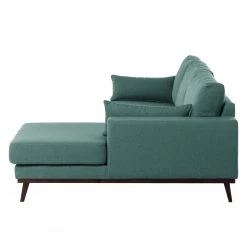 Mørteens Canapé d’angle Billund I - Tissu structuré - Bleu pétrole / Gris - Méridienne courte à droite (vue de face) -Meubles de salon Soldes ecksofa billund i webstoff longchair davorstehend rechts mintgruen 4670756