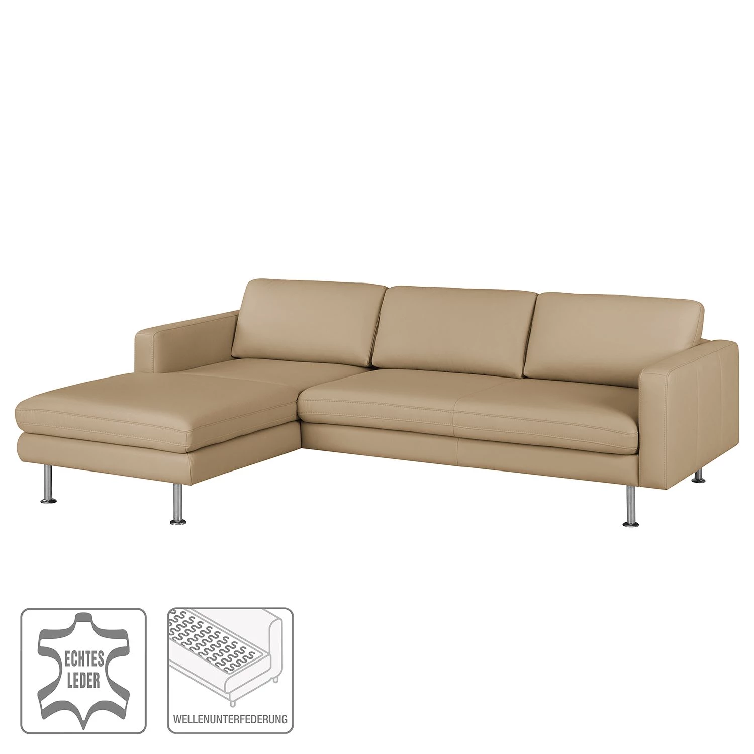 Fredriks Canapé d'angle Bivona I - Sable - Méridienne courte à gauche (vue de face) 4 Fredriks Canapé d'angle Bivona I - Sable - Méridienne courte à gauche (vue de face) – Image 2