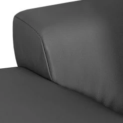 Roomscape Canapé d'angle Brandon (convertible) - Imitation cuir - Anthracite - Avec méridienne montée à droite (vue de face) -Meubles de salon Soldes ecksofa brandon kunstleder anthrazit ottomane davorstehend rechts 395060