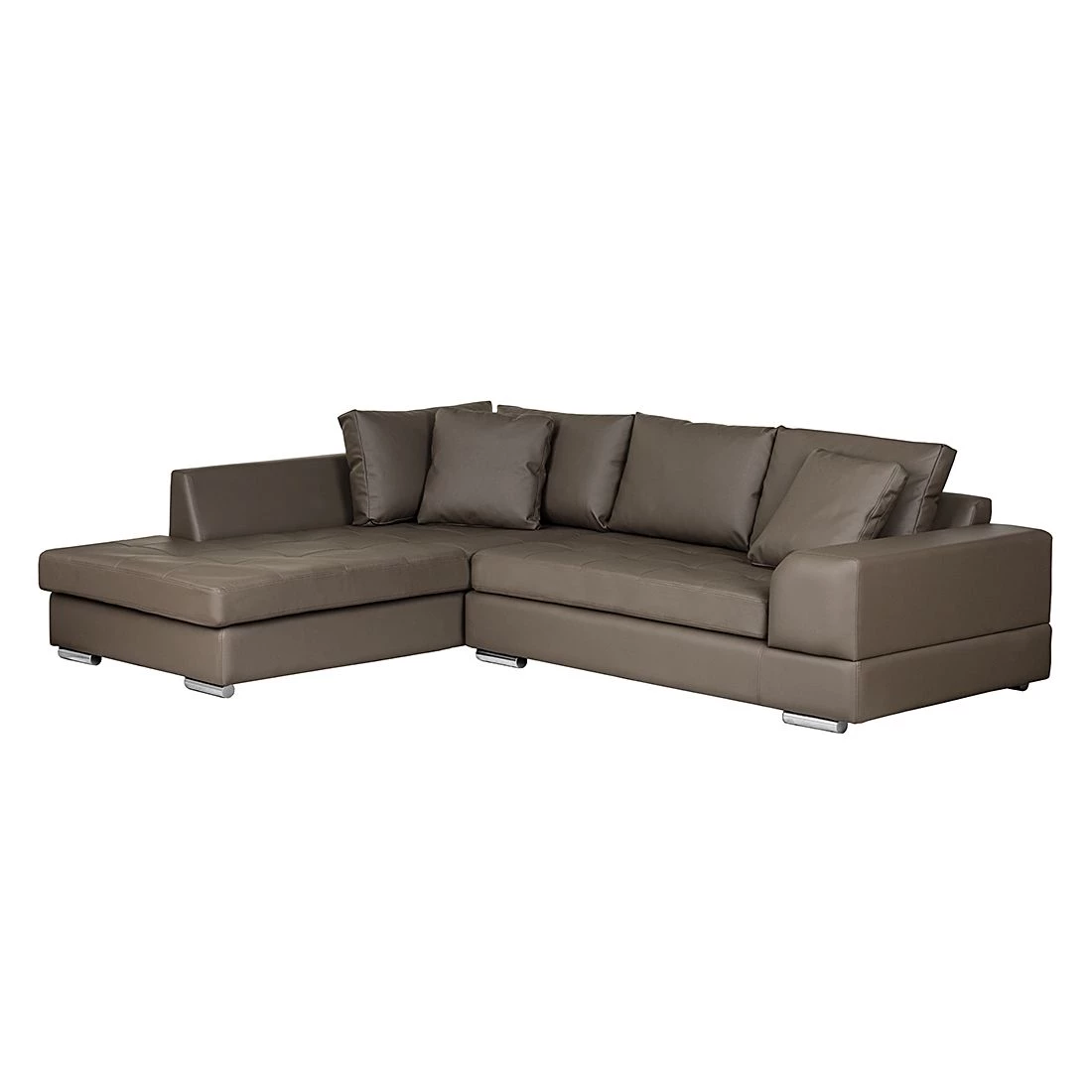 Roomscape Canapé d'angle Tosya - Cuir synthétique marron - Méridienne à gauche (vue de face) 3 Roomscape Canapé d'angle Tosya - Cuir synthétique marron - Méridienne à gauche (vue de face)