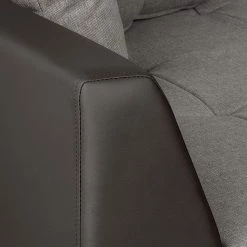 Roomscape Canapé d'angle Brandon - Cuir synthétique marron foncé - Méridienne à gauche (vue de face) -Meubles de salon Soldes ecksofa brandon kunstleder dunkelbraun ottomane davorstehend links 395108