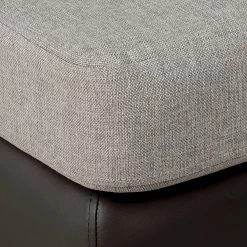 Roomscape Canapé d'angle Brandon - Cuir synthétique marron foncé - Méridienne à gauche (vue de face) -Meubles de salon Soldes ecksofa brandon kunstleder dunkelbraun ottomane davorstehend links 395115