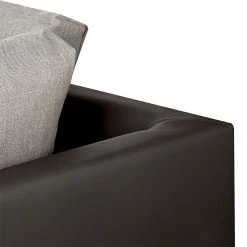 Roomscape Canapé d'angle Brandon - Cuir synthétique marron foncé - Méridienne à droite (vue de face) -Meubles de salon Soldes ecksofa brandon kunstleder dunkelbraun ottomane davorstehend rechts 395095