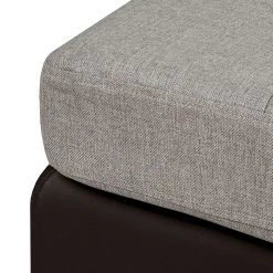 Roomscape Canapé d'angle Brandon - Cuir synthétique marron foncé - Méridienne à droite (vue de face) -Meubles de salon Soldes ecksofa brandon kunstleder dunkelbraun ottomane davorstehend rechts 395096