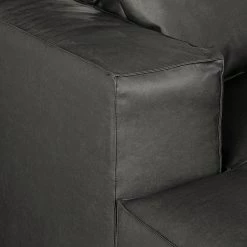Loftscape Canapé d'angle Calli - Cuir synthétique anthracite - Méridienne à gauche (vue de face) -Meubles de salon Soldes ecksofa calli kunstleder anthrazit longchair davorstehend links 394644