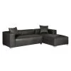 Loftscape Canapé d'angle Calli - Cuir synthétique anthracite - Méridienne à droite (vue de face) -Meubles de salon Soldes ecksofa calli kunstleder anthrazit longchair davorstehend rechts 394662
